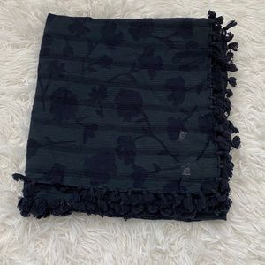 Abercrombie & Fitch Navy Blue Floral Square Scarf
